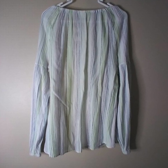 GAP White Multi Color Stitching Bell Sleeve Top - Picture 11 of 11